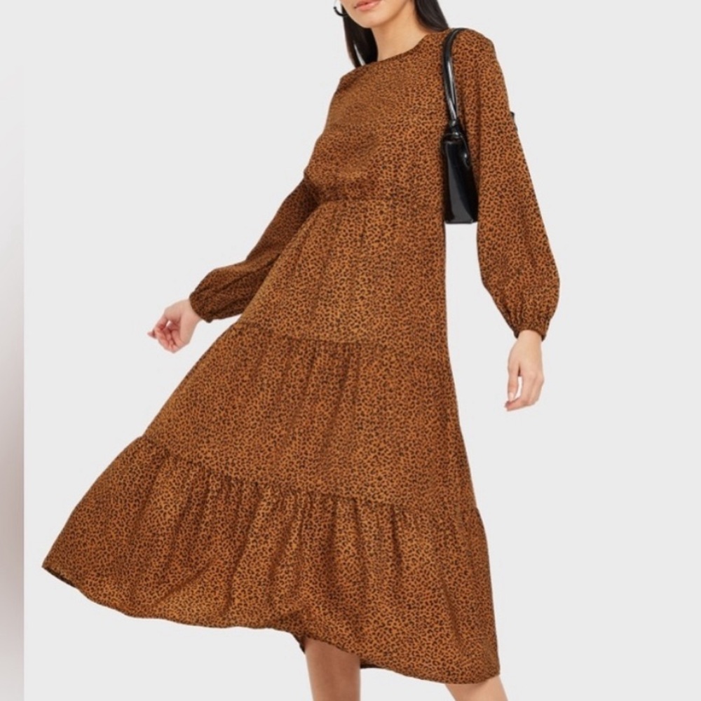 ASOS Brown Leopard Print Maxi Dress